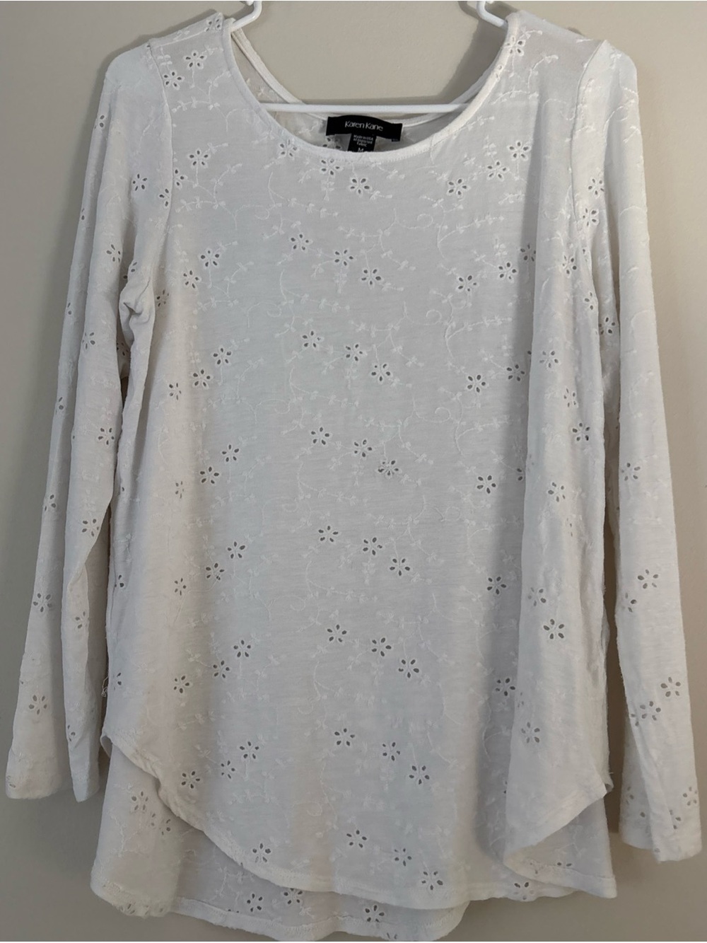 Karen Kane White Eyelet Long-Sleeve Top